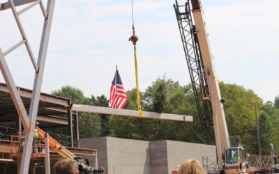 Community Gathers to Watch Topping Out at Claxton Elementary